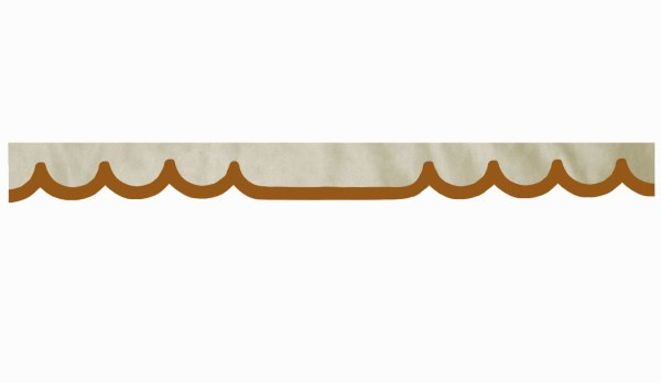 suedelook truck pane border with leatherette edge, Double processed beige grizzly Wave form 18 cm
