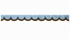 Disco in similpelle scamosciata con bordo in similpelle, doppia finitura blu chiaro marrone* Forma ad arco 18 cm