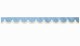 Skivbård i mockalook med kant i läderimitation, dubbelbearbetad ljusblå beige* Bågeform 18 cm