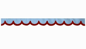 Wildlederoptik Lkw Scheibenbord&uuml;re mit Kunstlederkante, doppelt verarbeitet hellblau bordeaux Bogenform 18 cm