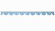 Disco in similpelle scamosciata con bordo in similpelle, doppia lavorazione azzurro bianco a forma di arco 18 cm