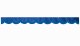 Wildlederoptik Lkw Scheibenbordüre mit Kunstlederkante, doppelt verarbeitet dunkelblau blau* Bogenform 18 cm