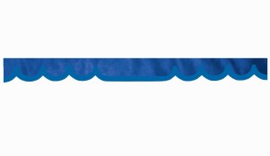 Wildlederoptik Lkw Scheibenbordüre mit Kunstlederkante, doppelt verarbeitet dunkelblau blau* Wellenform 18 cm