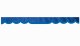 Wildlederoptik Lkw Scheibenbordüre mit Kunstlederkante, doppelt verarbeitet dunkelblau blau* Wellenform 18 cm