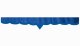 Wildlederoptik Lkw Scheibenbordüre mit Kunstlederkante, doppelt verarbeitet dunkelblau blau* V-Form 18 cm