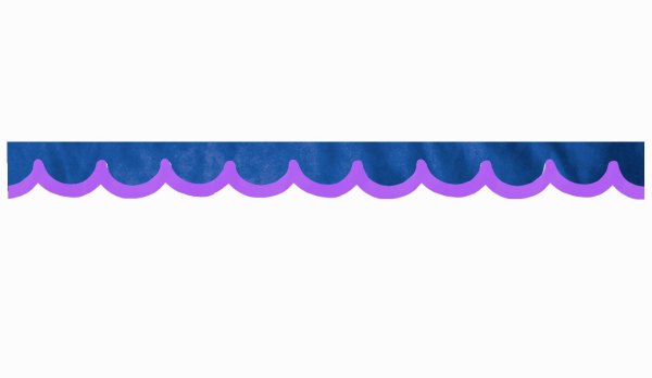Wildlederoptik Lkw Scheibenbordüre mit Kunstlederkante, doppelt verarbeitet dunkelblau flieder Bogenform 18 cm