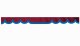 Skivbård i mockalook med kant i konstläder, dubbelfärgad bordeauxblå* Vågform 18 cm