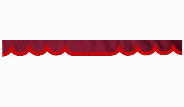 Rand van truckschijf in suède-look met rand van imitatieleer, dubbele afwerking bordeaux rood* Golfvorm 18 cm