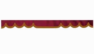 suedelook truck pane border with leatherette edge, Double processed bordeaux grizzly Wave form 18 cm
