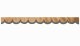 Rand van truckschijf in suède-look met rand van imitatieleer, dubbele afwerking karamel Grijs Boogvorm 18 cm