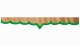 Rand van truckschijf in suède-look met rand van imitatieleer, dubbele afwerking karamel groen V-vorm 18 cm