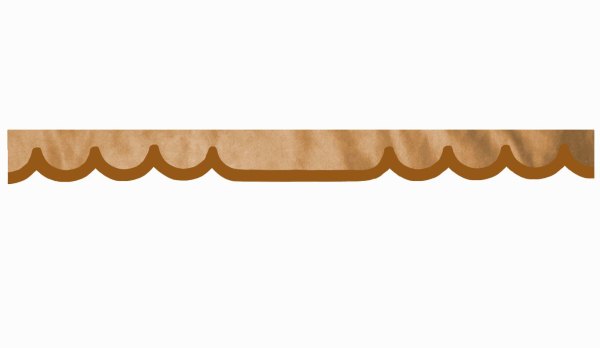 Disco in camoscio con bordo in similpelle, doppia finitura caramello grizzly a forma di onda 18 cm