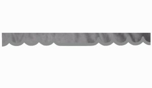 Wildlederoptik Lkw Scheibenbord&uuml;re mit Kunstlederkante, doppelt verarbeitet grau grau Wellenform 18 cm