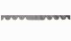 Wildlederoptik Lkw Scheibenbordüre mit Kunstlederkante, doppelt verarbeitet grau weiß Wellenform 18 cm