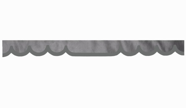 suedelook truck pane border with leatherette edge, Double processed grey beton grey Wave form 18 cm
