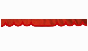 Wildlederoptik Lkw Scheibenbord&uuml;re mit Kunstlederkante, doppelt verarbeitet rot rot* Wellenform 18 cm