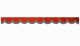 Wildlederoptik Lkw Scheibenbordüre mit Kunstlederkante, doppelt verarbeitet rot beton grau Bogenform 18 cm