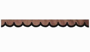 suedelook truck pane border with leatherette edge, Double processed grizzly black shape 18 cm