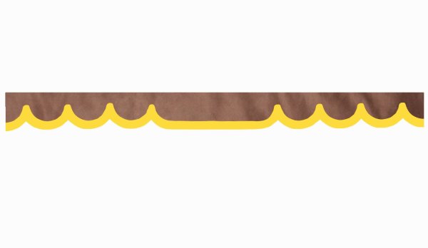 suedelook truck pane border with leatherette edge, Double processed grizzly yellow Wave form 18 cm