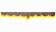Rand van truckschijf in suède-look met rand van imitatieleer, dubbele afwerking grizzly geel V-vorm 18 cm