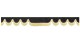 Wildlederoptik Lkw Scheibenbordüre mit Fransen, doppelt verarbeitet anthrazit-schwarz beige Wellenform 23 cm
