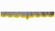 Wildlederoptik Lkw Scheibenbordüre mit Fransen, doppelt verarbeitet grau gelb V-form 23 cm