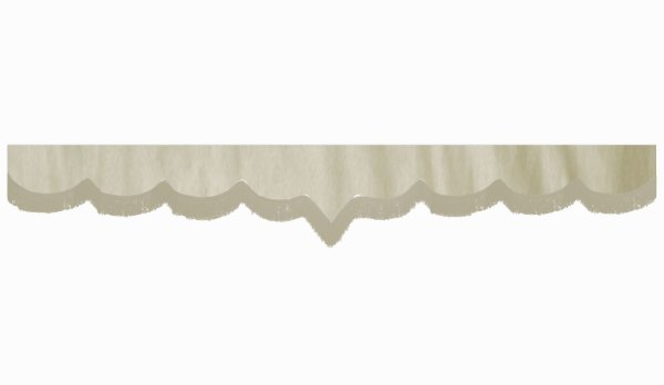 Wildlederoptik Lkw Scheibenbordüre mit Fransen, doppelt verarbeitet beige beige V-form 23 cm