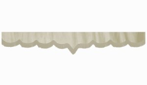 suedelook truck pane border with fringes, Double processed  beige beige V-form 23 cm