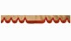 Suedeffekt lorry skivbård med fransar, dubbelbearbetad karamellröd vågform 23 cm