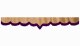 Skivbård med fransar i mockélook, dubbelbearbetad V-form i karamellila 23 cm