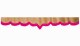 Skivbård med fransar i mockaeffekt, dubbelarbetad karamellrosa V-form 23 cm