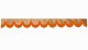 Wildlederoptik Lkw Scheibenbordüre mit Fransen, doppelt verarbeitet caramel orange Bogenform 23 cm