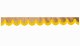 Suède-look truckschijfrand met franjes, dubbele afwerking karamel geel Boogvorm 23 cm