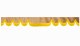 Wildlederoptik Lkw Scheibenbordüre mit Fransen, doppelt verarbeitet caramel gelb Wellenform 23 cm