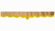 Wildlederoptik Lkw Scheibenbordüre mit Fransen, doppelt verarbeitet caramel gelb V-form 23 cm