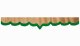 Suède-look truckschijfrand met franjes, dubbele afwerking karamel groen V-vorm 23 cm