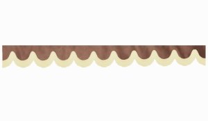 suedelook truck pane border with fringes, Double processed  grizzly beige shape 23 cm