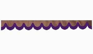 Skivbård med fransar för lastbil, Suede-look, dubbel finish grizzly lila bågform 23 cm