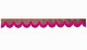 Disco bordo camion effetto scamosciato con frange, doppia lavorazione grizzly rosa a forma di fiocco 23 cm