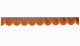 Skivbård med fransar, Suede-effekt, dubbelarbetad grizzly orange bågform 23 cm