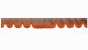 Skivbård med fransar, Suede-look, dubbelarbetad grizzly orange vågform 23 cm