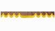 Wildlederoptik Lkw Scheibenbordüre mit Fransen, doppelt verarbeitet grizzly gelb Wellenform 23 cm