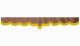 suedelook truck pane border with fringes, Double processed  grizzly yellow V-form 23 cm