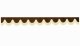 Wildlederoptik Lkw Scheibenbordüre mit Fransen, doppelt verarbeitet dunkelbraun beige Bogenform 23 cm