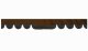 Suède-look truckschijfrand met franjes, dubbele afwerking donkerbruin Zwart Golfvorm 23 cm