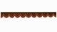 Wildlederoptik Lkw Scheibenbordüre mit Fransen, doppelt verarbeitet dunkelbraun bordeaux Bogenform 23 cm