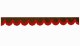 Wildlederoptik Lkw Scheibenbordüre mit Fransen, doppelt verarbeitet dunkelbraun rot Bogenform 23 cm