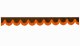 Wildlederoptik Lkw Scheibenbordüre mit Fransen, doppelt verarbeitet dunkelbraun orange Bogenform 23 cm