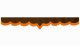 Wildlederoptik Lkw Scheibenbordüre mit Fransen, doppelt verarbeitet dunkelbraun orange V-form 23 cm