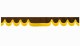 Randbård med fransar, dubbelarbetad mörkbrun gul vågform 23 cm